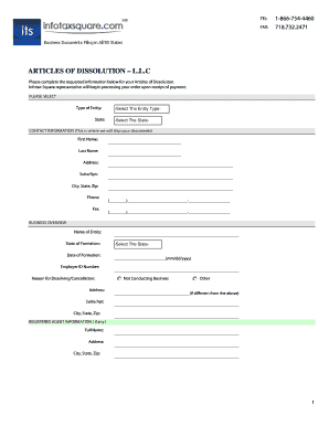 Articles of Dissolution for LLC