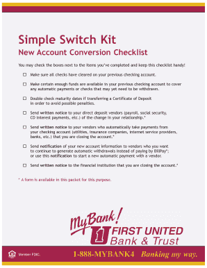 Bank Account Switch Kit