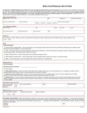 Employee Personal Data Form