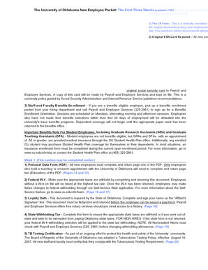 University of Oklahoma New Employee Packet