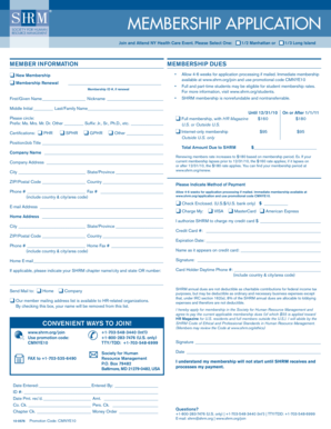 SHRM Membership Application Form