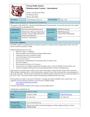 International Voucher Form - Weston Public Schools - westonschools