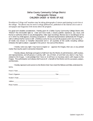 Children's photo release consent form - Photo Release Form - Minors (PDF) - Brookhaven College