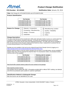 Product Change Notification