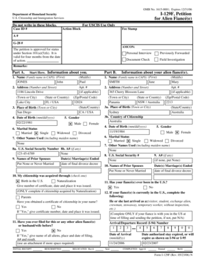 USCIS Form I-129F Fiancé(e) Petition