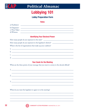Lobby Preparation Form