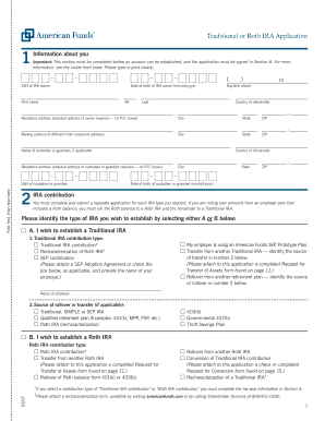 Traditional or Roth IRA Application