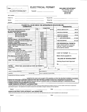 ELECTRICAL PERMIT - the Village of Schoolcraft, Michigan