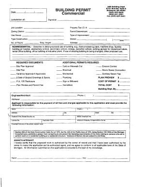 Michigan Commercial Building Permit Application