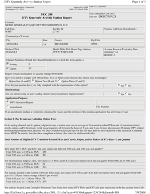 FCC DTV Quarterly Activity Station Report
