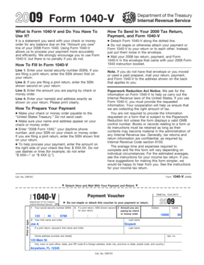 2009 Form 1040-V Payment Voucher