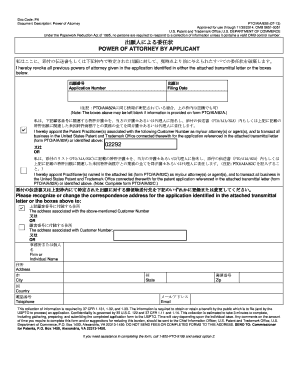 US Patent Power of Attorney Form PTO/AIA/82B