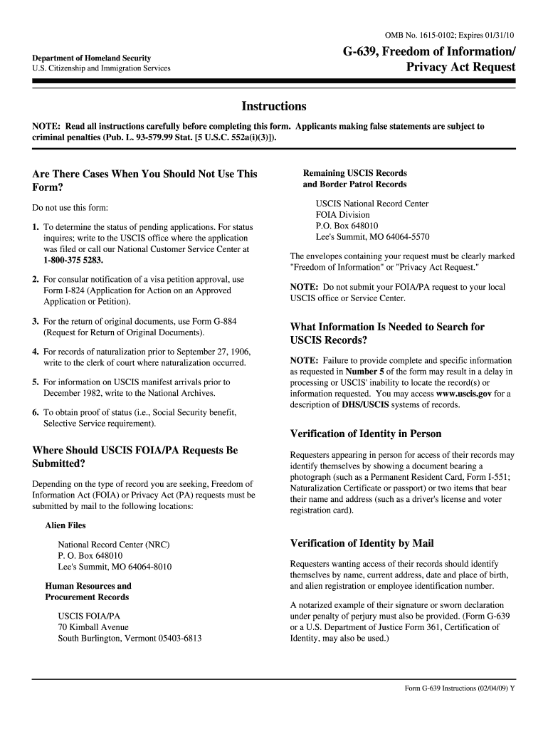Fillable Online Download Download Instructions for Completing Form G639 Fax Email Print pdfFiller