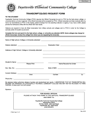 Transcript/GED Request Form