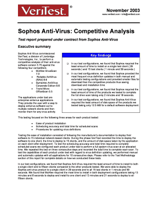 VeriTest Report Template - Sophos