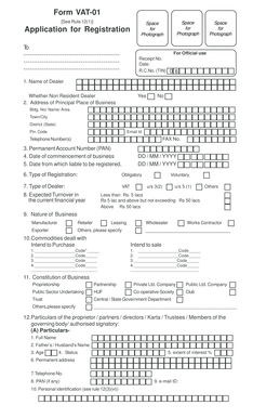 VAT-01 Application for Registration