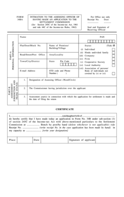 Form 34BA Intimation to Assessing Officer
