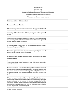 Income Tax Appeal Form 35