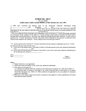 Form 10CC Audit Report