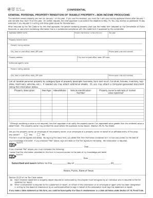 Texas General Personal Property Rendition Form