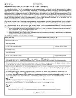 Texas Business Personal Property Tax Rendition Form
