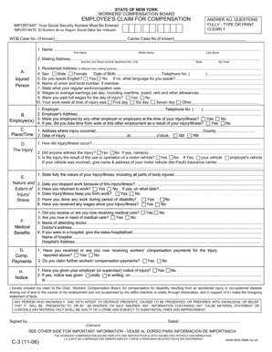 New York Employee's Claim for Compensation