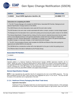 Gen Spec Change Notification Form