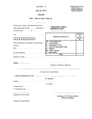 VAT Challan Form