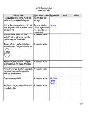 Website Checklist - Illinois workNet