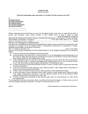 Form 45B Warrant of Authorisation
