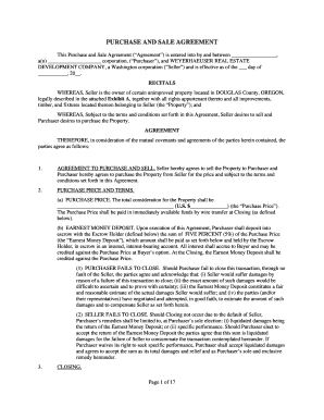 Purchase and Sale Agreement