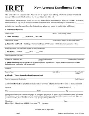 New Account Enrollment Form