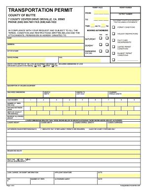 California Transportation Permit
