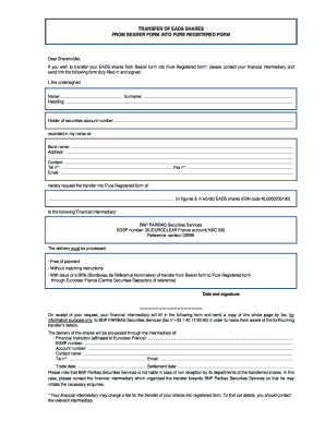 EADS Share Transfer Form