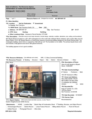 California Historical Resource Record Form