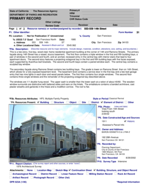 California Building Structure and Object Record Form 31