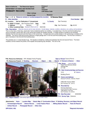 California Building Structure and Object Record Form 353
