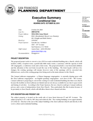 ExecutiveSummary template - sf-planning