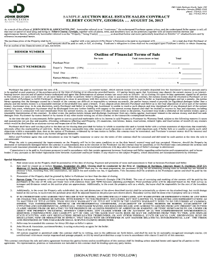 Sample Auction Real Estate Sales Contract