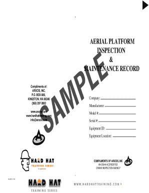 Aerial Platform Inspection and Maintenance Record