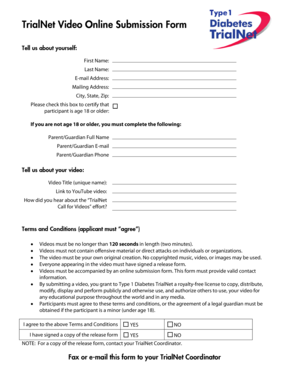 TrialNet Video Online Submission Form