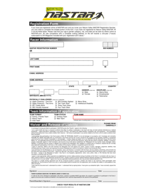 NASTAR Registration Form