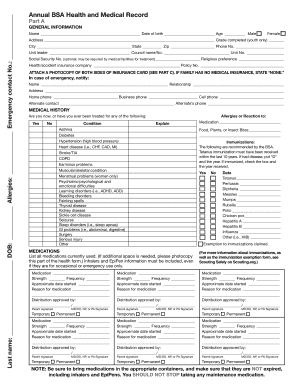 Boy Scouts of America Annual Health and Medical Record