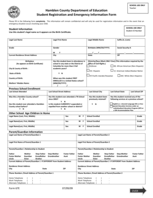 Student Registration and Emergency Information Form
