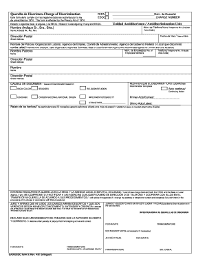 Charge of Discrimination Form
