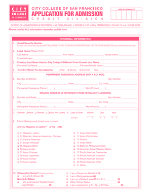 City College of San Francisco Application Form