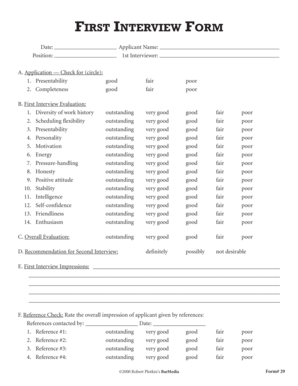 First Interview Form