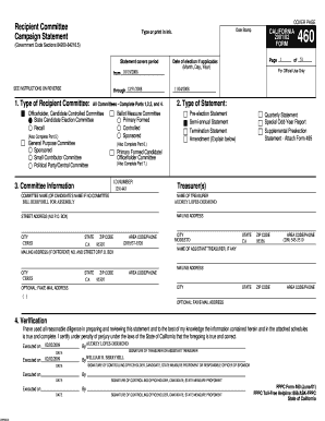 California Campaign Statement Form 460
