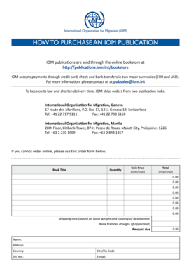 IOM Publication Order Form