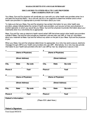 Massachusetts Eye and Ear Infirmary Disclosure Form